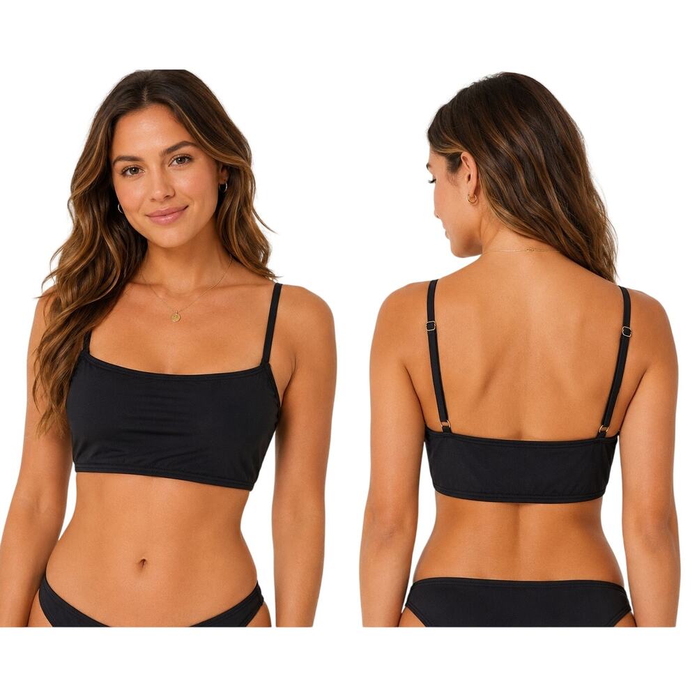 Shade & Shore Black Bikini Top, Square Neck Swim Top, Size XL, NWT